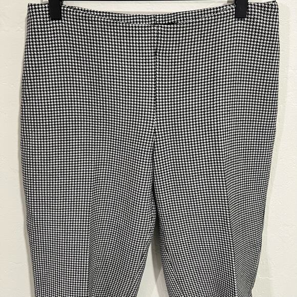 Zara Woman Black & White Houndstooth Jacquard Trousers Pants Size Medium - Picture 4 of 7
